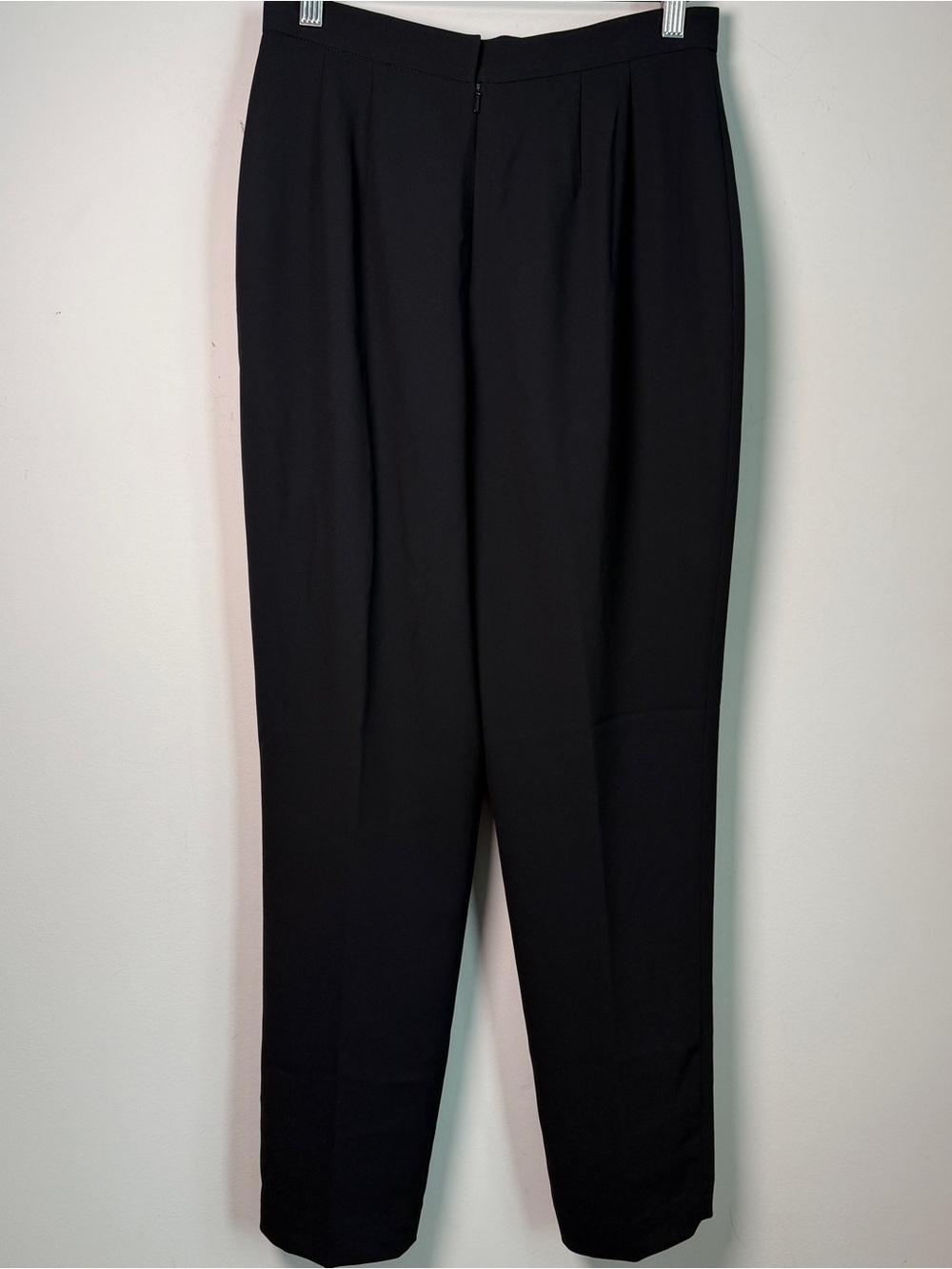 Emanuel Ungaro Petite High Rise Trousers Pleated Tapered Leg Black Vintage (8P) - Picture 3 of 11